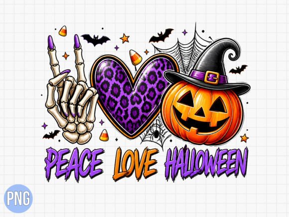 Download Peace Love Halloween Skeleton T-Shirt - Shirt Collection