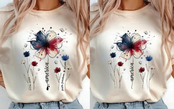 Download Boho Floral USA 250 T-shirt Design 2 PNG - Shirt Collection