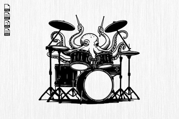 Download Funny Octopus Playing Drums T-Shirt - Shirt Collection