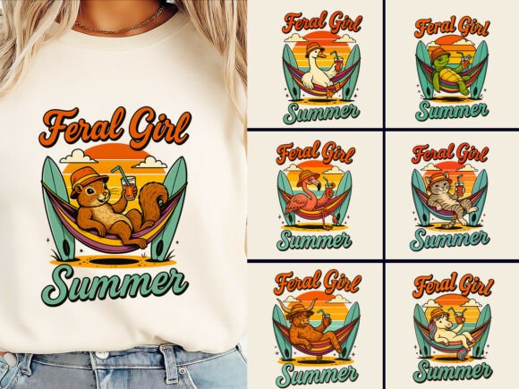 Download Cute Feral Girl Summer T-Shirt Bundle - Shirt Collection