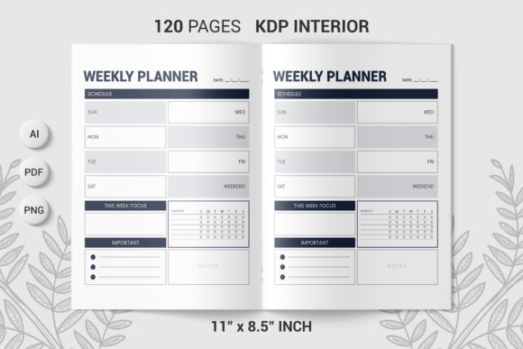 Download Weekly Planner for KDP | Unique Style - Unique style Collection