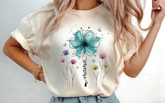Download Boho Floral Mama T-shirt Design PNG - Shirt Collection