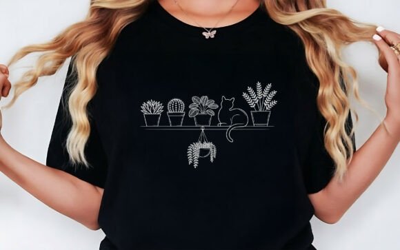 Download Plant Cat Lover T-shirt Design SVG PNG - Shirt Collection
