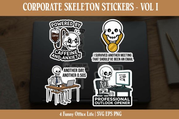 Download Funny Corporate Skeleton Stickers - Premium Resources