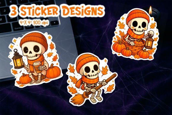 Download Cute Halloween Skeleton Stickers PNG - Skeleton stickers Collection