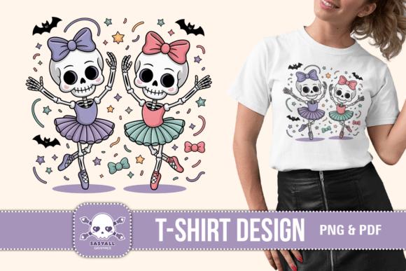 Download Skeleton Ballerinas T-Shirt Design - Shirt Collection