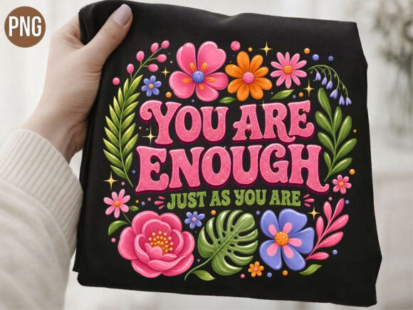 Download You Are Enough Floral Quote PNG Shirt - Shirt Collection