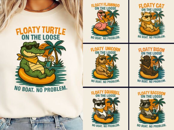 Download "Floaty Animal Summer T-Shirt Bundle PNG - Shirt Collection