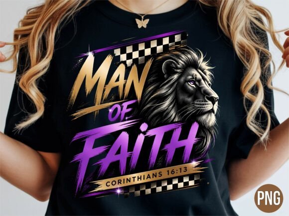 Download Man of Faith Lion Christian T-shirt PNG - Shirt Collection