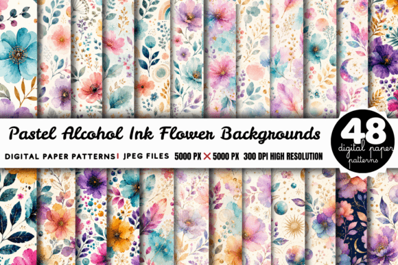 Download Pastel Alcohol Ink Flowers Backgrounds - Premium Resources