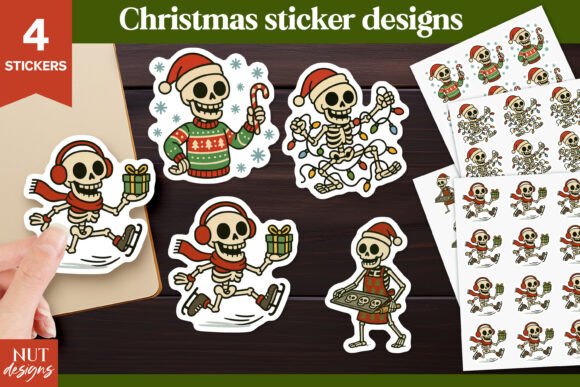 Download Funny Christmas Skeleton Stickers - Skeleton stickers Collection