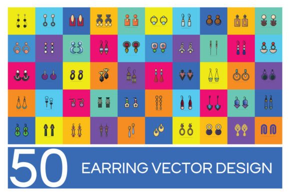 Download Unique Style Earrings Collection Vector. - Unique style Collection