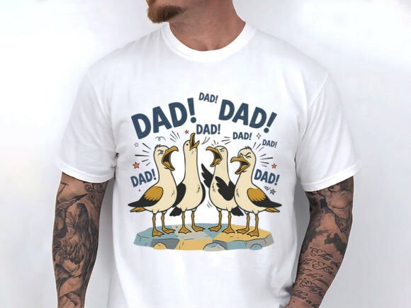 Download Seagull Funny Dad Father's Day Shirt PNG - Shirt Collection