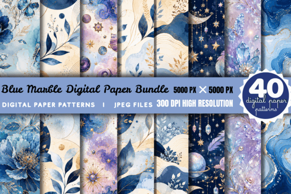 Download Blue Marble Digital Paper Bundle - Premium Resources
