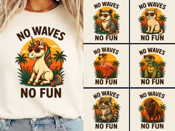Download No Waves No Fun Summer T-Shirt Bundle - Shirt Collection