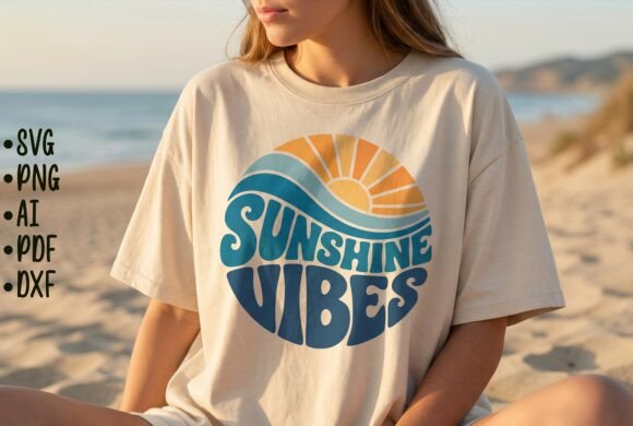 Download Sunshine Vibes Summer T-Shirt Design Svg - Shirt Collection